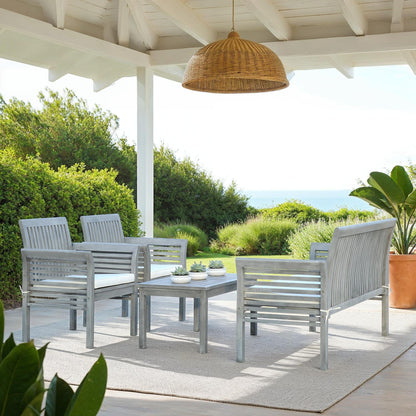 SAFAVIEH Outdoor Pieternel Set da esterno 4 pezzi - 50W x 30D x 24H