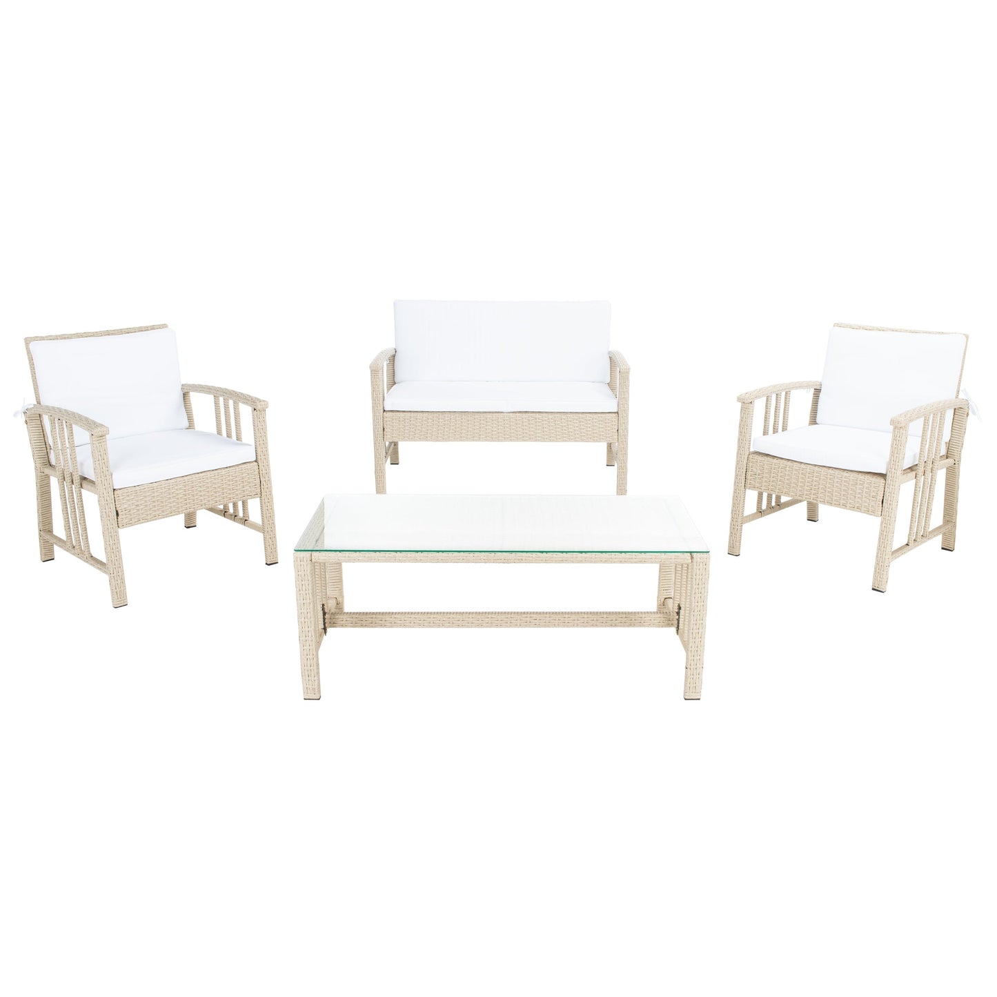 Set da soggiorno in vimini da esterno SAFAVIEH, 4 pezzi - 43L x 26P x 31A