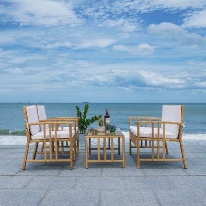 Set da soggiorno in vimini da esterno SAFAVIEH, 4 pezzi - 43L x 26P x 31A