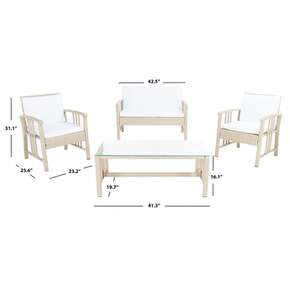 Set da soggiorno in vimini da esterno SAFAVIEH, 4 pezzi - 43L x 26P x 31A