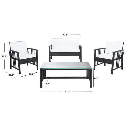 Set da soggiorno in vimini da esterno SAFAVIEH, 4 pezzi - 43L x 26P x 31A