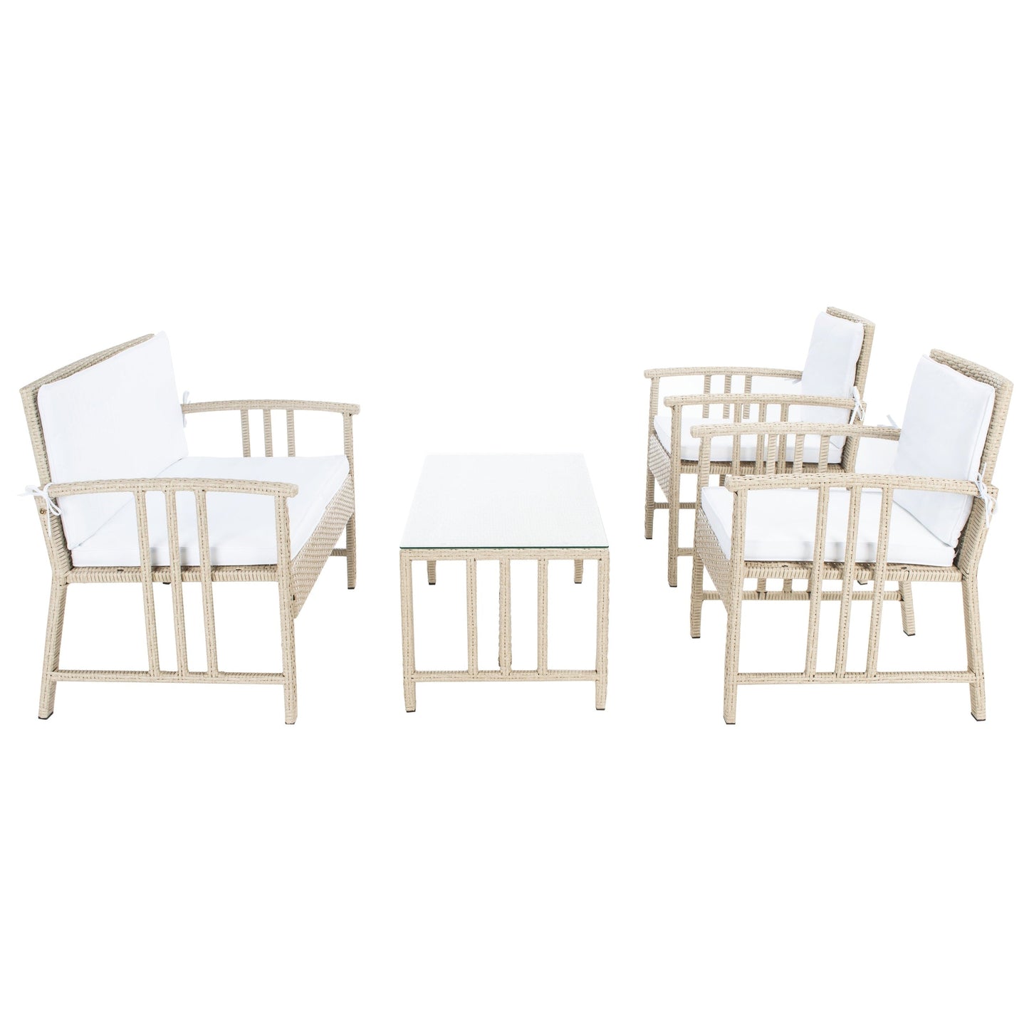 Set da soggiorno in vimini da esterno SAFAVIEH, 4 pezzi - 43L x 26P x 31A