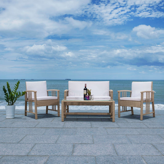 Set da soggiorno in vimini da esterno SAFAVIEH, 4 pezzi - 43L x 26P x 31A