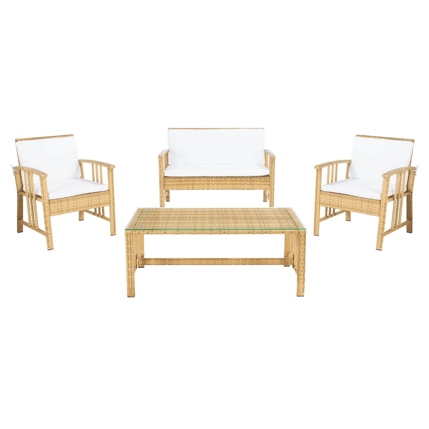 Set da soggiorno in vimini da esterno SAFAVIEH, 4 pezzi - 43L x 26P x 31A