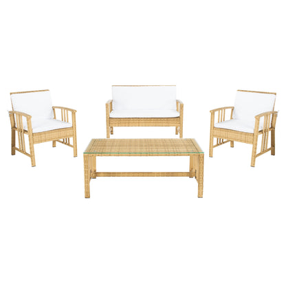 Set da soggiorno in vimini da esterno SAFAVIEH, 4 pezzi - 43L x 26P x 31A