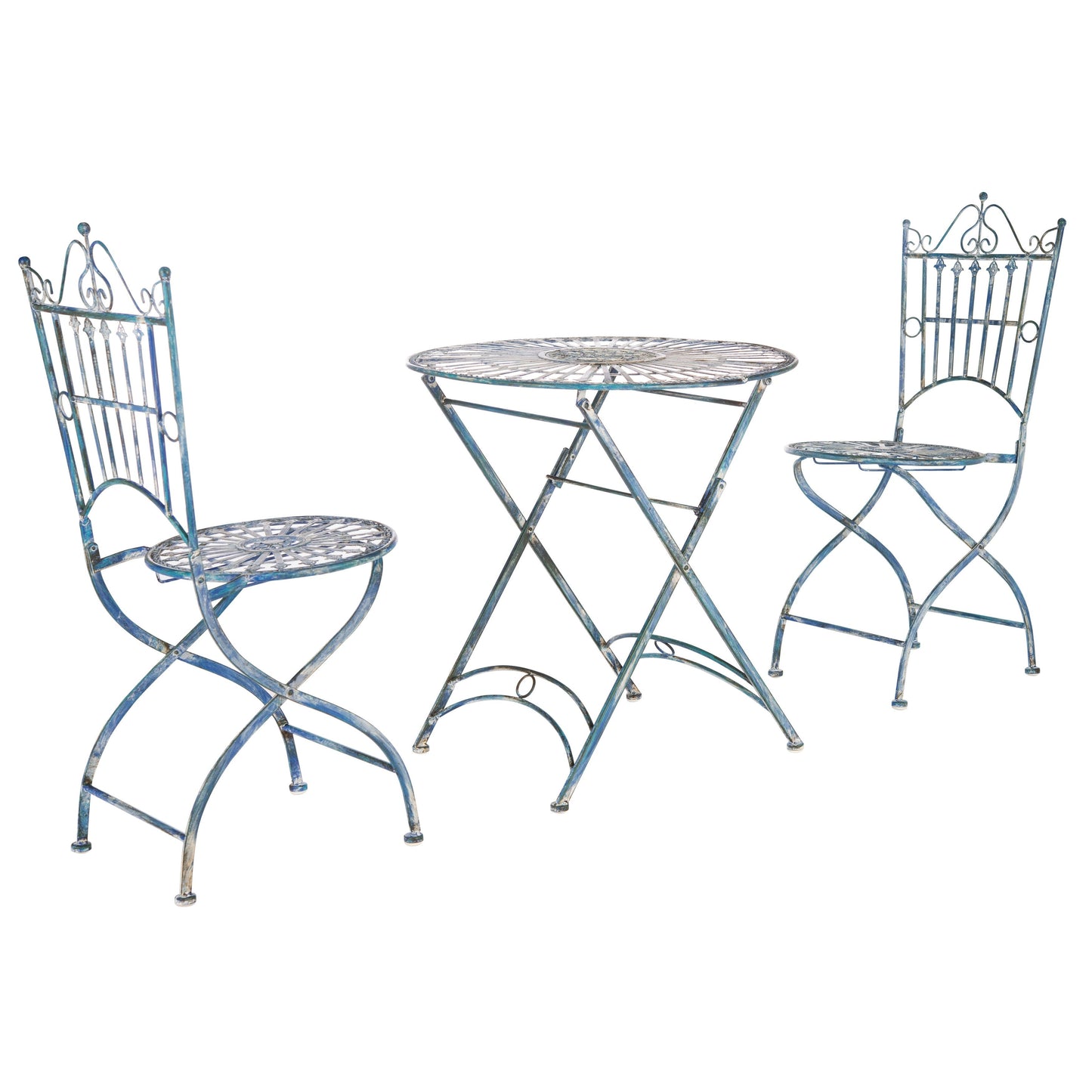 SAFAVIEH Set da bistrot da esterno Saige in ferro vittoriano, 3 pezzi - 28Lx28Px38A