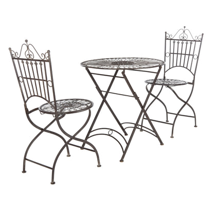 SAFAVIEH Set da bistrot da esterno Saige in ferro vittoriano, 3 pezzi - 28Lx28Px38A