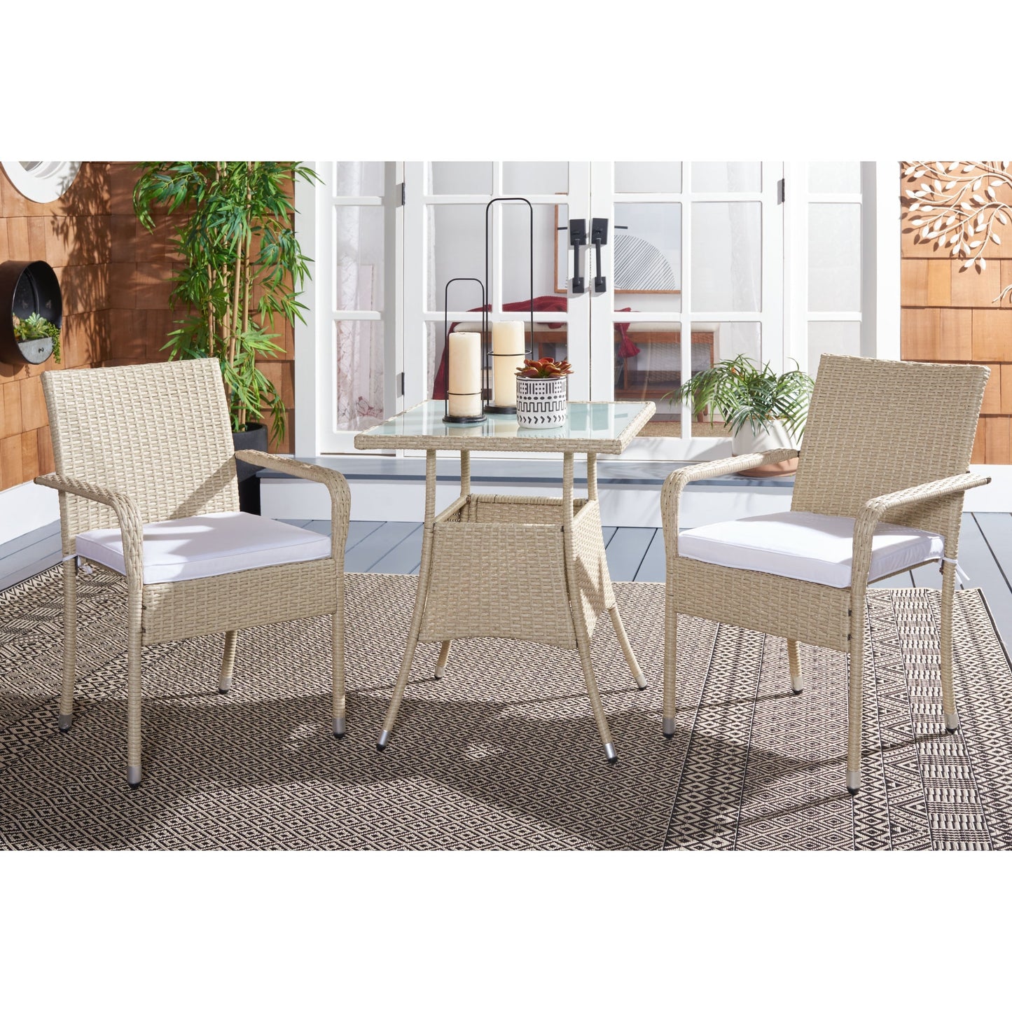 SAFAVIEH Set da bistrot Sheva da esterno, 3 pezzi - 24Lx24Px33A