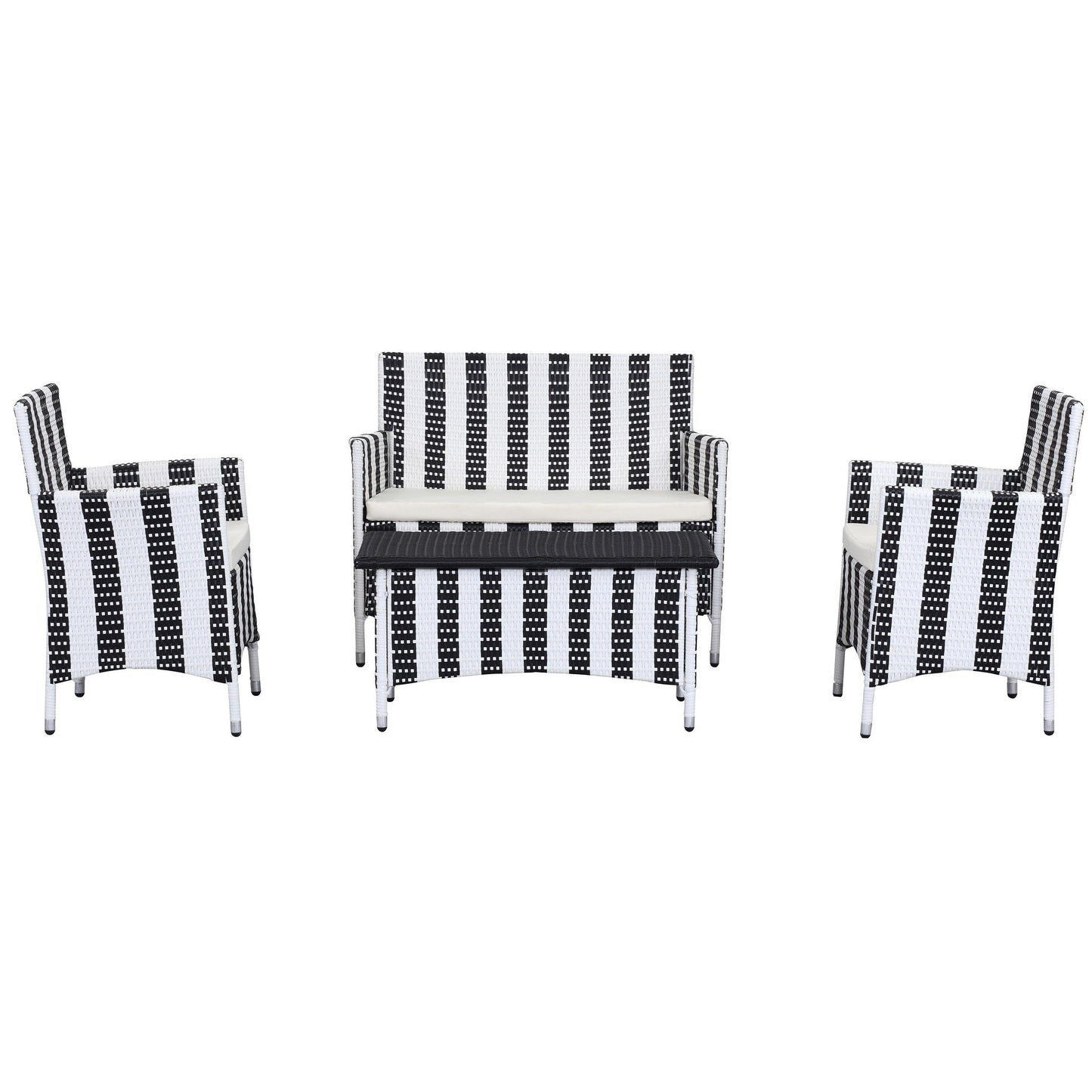 Set da giardino SAFAVIEH Simka marrone/sabbia (4 pezzi) - 43L x 34P x 23A