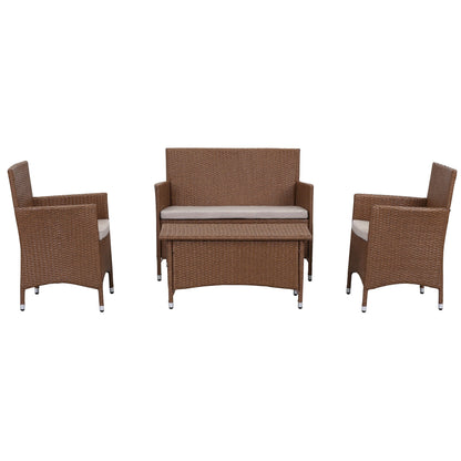 Set da giardino SAFAVIEH Simka marrone/sabbia (4 pezzi) - 43L x 34P x 23A