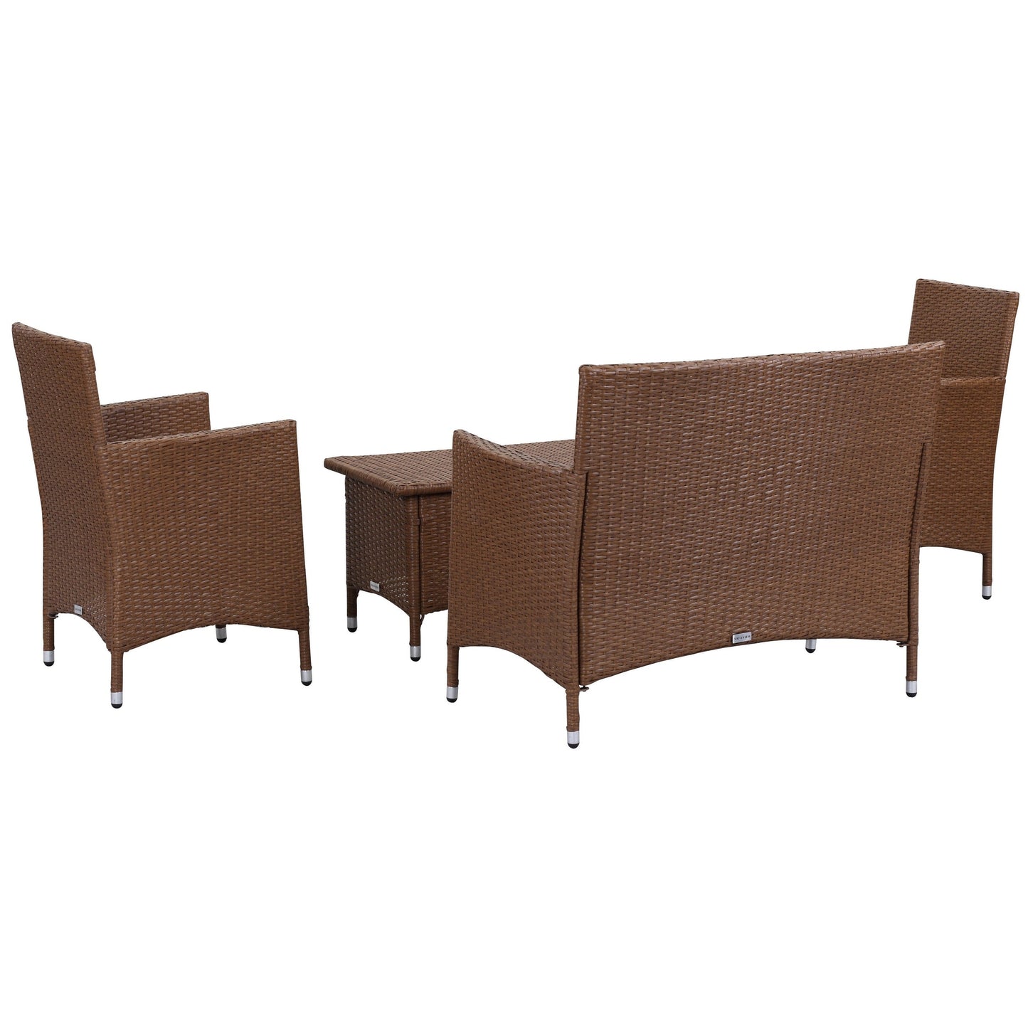 Set da giardino SAFAVIEH Simka marrone/sabbia (4 pezzi) - 43L x 34P x 23A