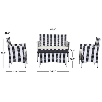 Set da giardino SAFAVIEH Simka marrone/sabbia (4 pezzi) - 43L x 34P x 23A