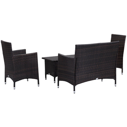 Set da giardino SAFAVIEH Simka marrone/sabbia (4 pezzi) - 43L x 34P x 23A