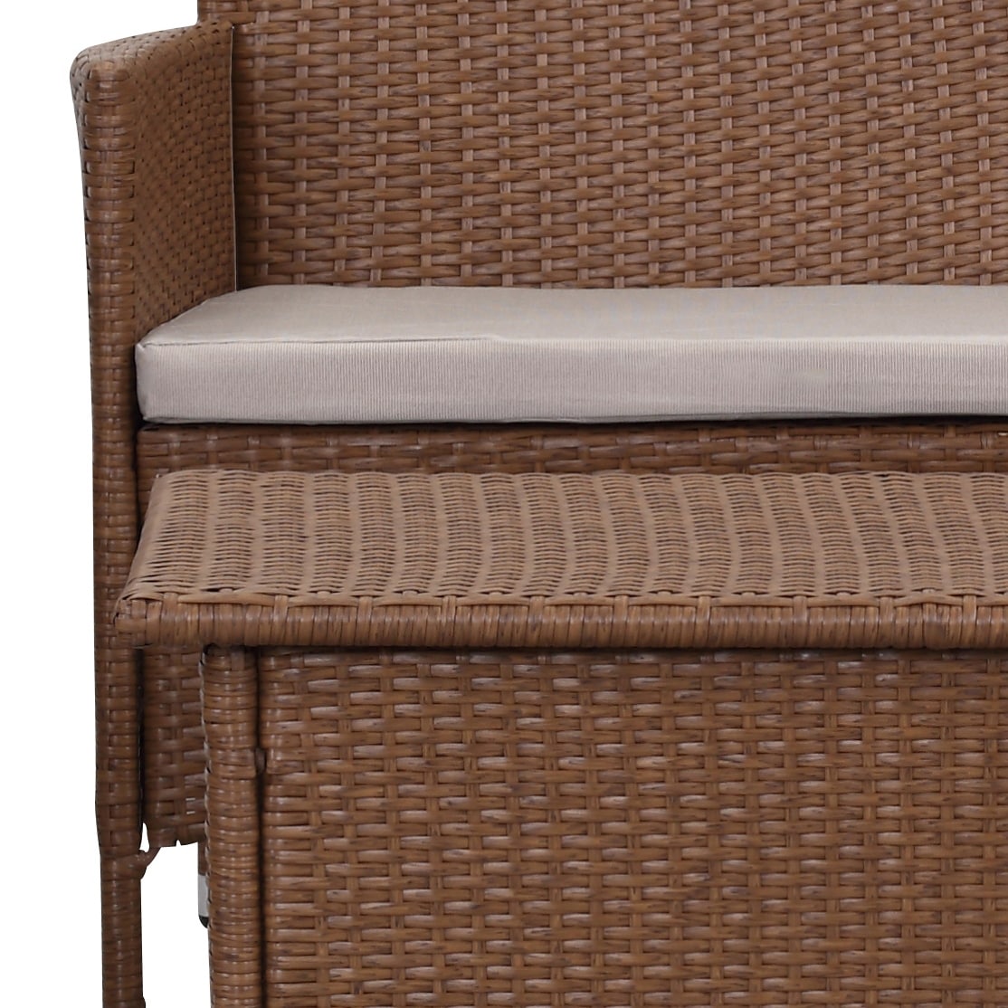 Set da giardino SAFAVIEH Simka marrone/sabbia (4 pezzi) - 43L x 34P x 23A