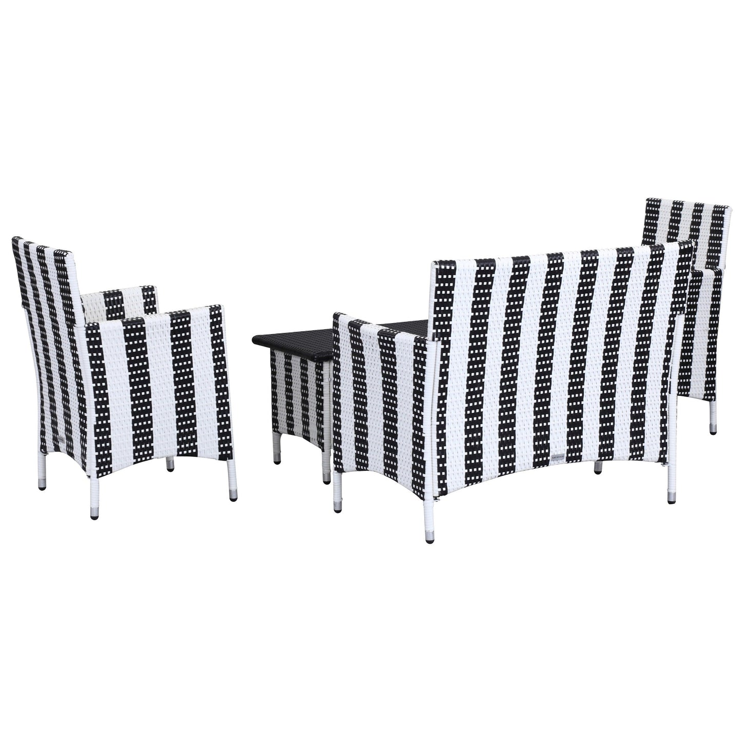 Set da giardino SAFAVIEH Simka marrone/sabbia (4 pezzi) - 43L x 34P x 23A