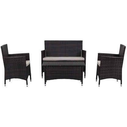 Set da giardino SAFAVIEH Simka marrone/sabbia (4 pezzi) - 43L x 34P x 23A