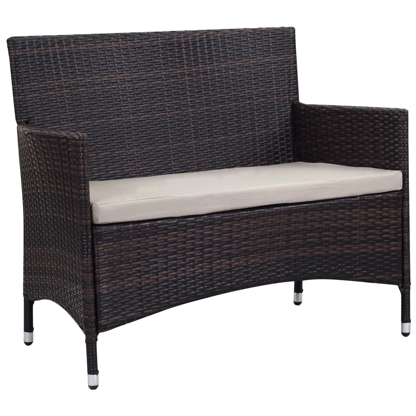 Set da giardino SAFAVIEH Simka marrone/sabbia (4 pezzi) - 43L x 34P x 23A