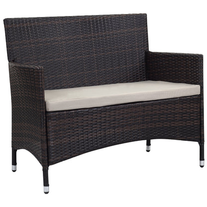 Set da giardino SAFAVIEH Simka marrone/sabbia (4 pezzi) - 43L x 34P x 23A