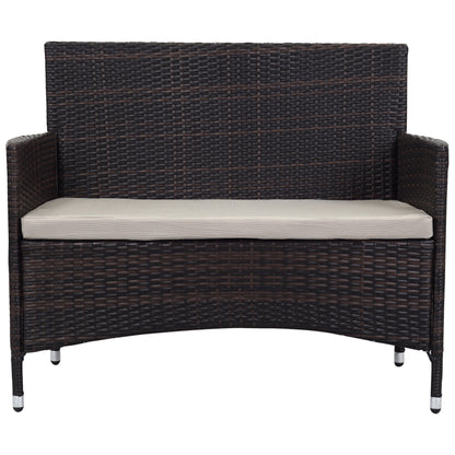 Set da giardino SAFAVIEH Simka marrone/sabbia (4 pezzi) - 43L x 34P x 23A