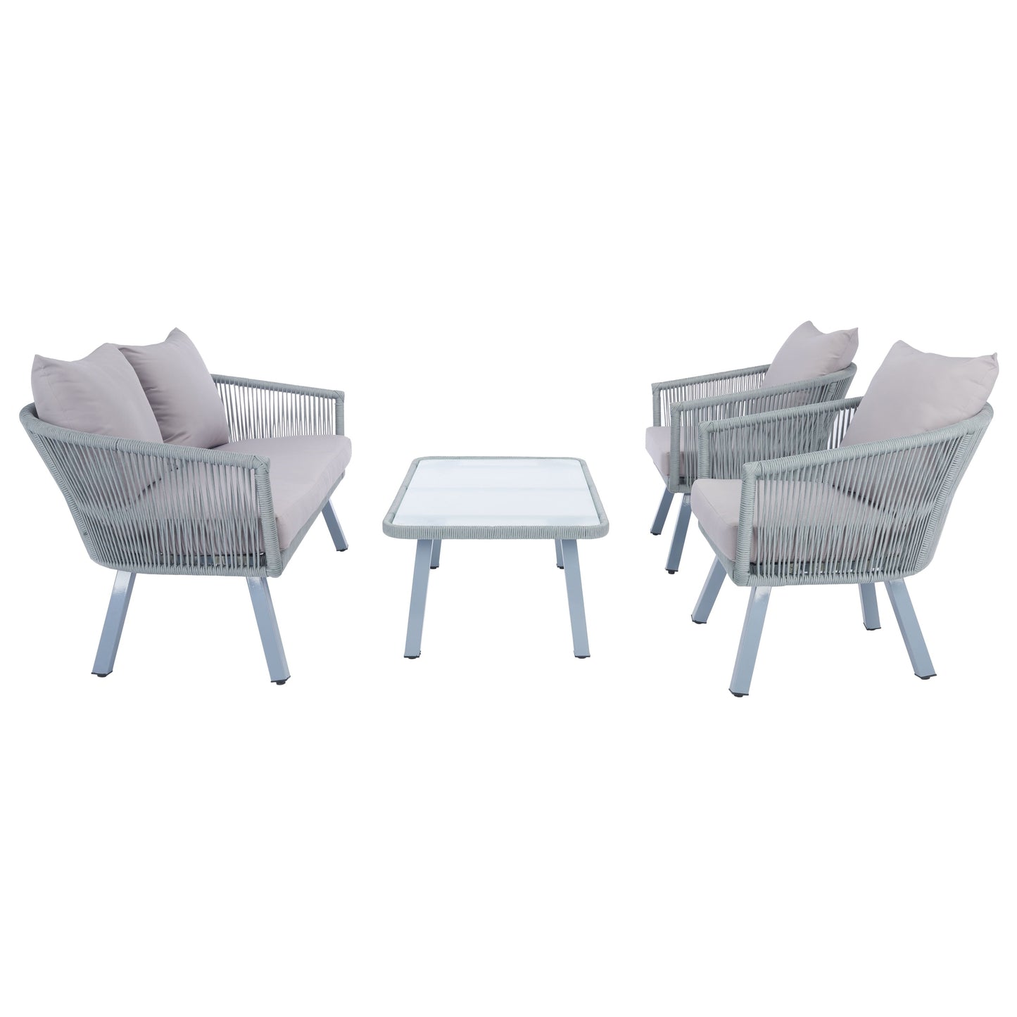 Set da patio in corda SAFAVIEH Outdoor Sneh-Lata da 4 pezzi - 54L x 27P x 26A