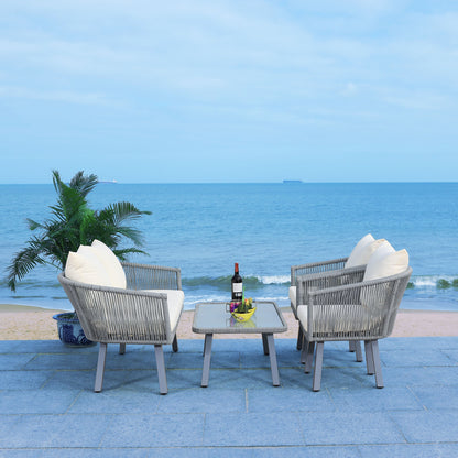 Set da patio in corda SAFAVIEH Outdoor Sneh-Lata da 4 pezzi - 54L x 27P x 26A