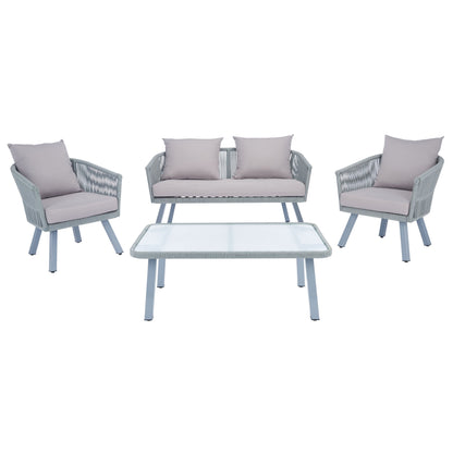 Set da patio in corda SAFAVIEH Outdoor Sneh-Lata da 4 pezzi - 54L x 27P x 26A