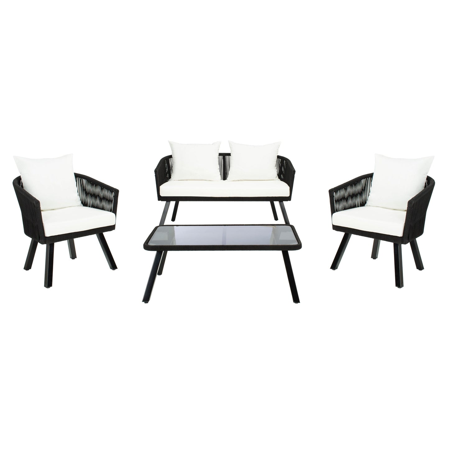 Set da patio in corda SAFAVIEH Outdoor Sneh-Lata da 4 pezzi - 54L x 27P x 26A