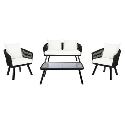 Set da patio in corda SAFAVIEH Outdoor Sneh-Lata da 4 pezzi - 54L x 27P x 26A