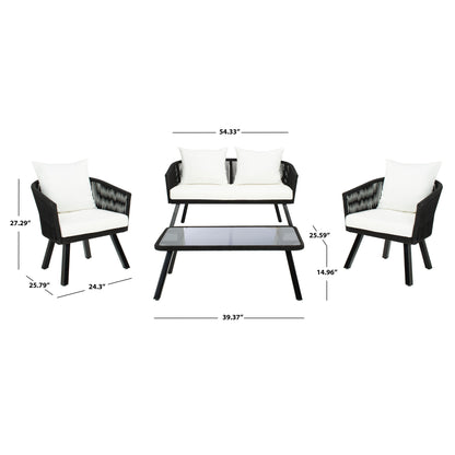 Set da patio in corda SAFAVIEH Outdoor Sneh-Lata da 4 pezzi - 54L x 27P x 26A