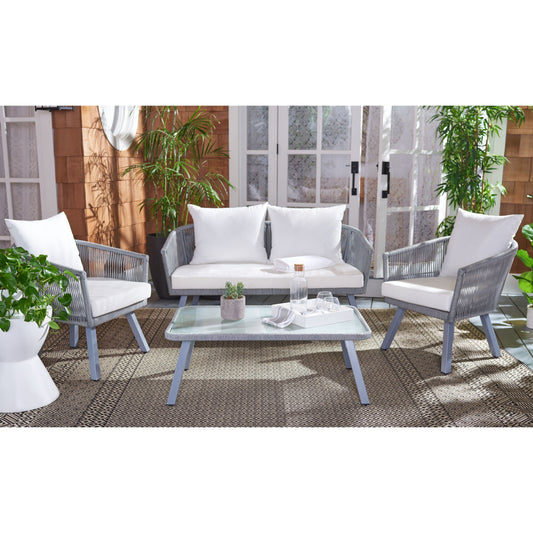 Set da patio in corda SAFAVIEH Outdoor Sneh-Lata da 4 pezzi - 54L x 27P x 26A
