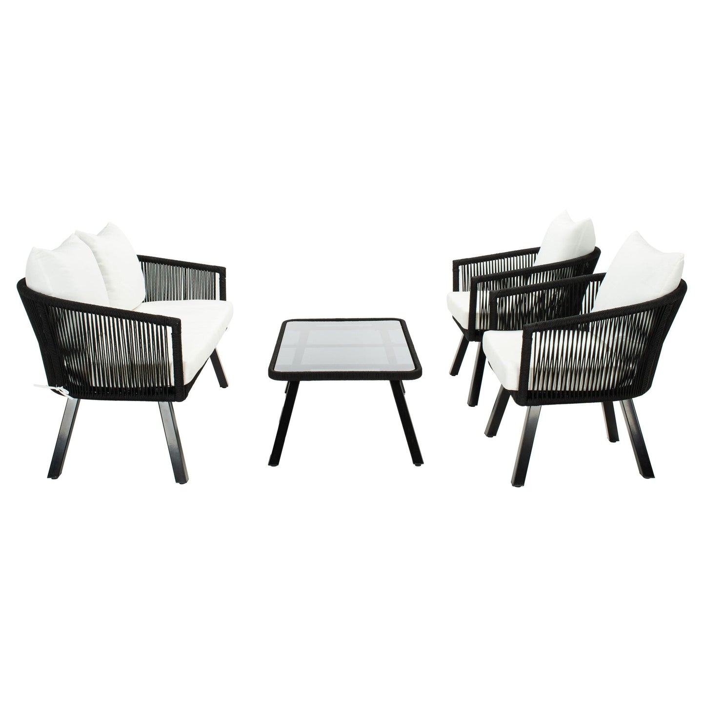 Set da patio in corda SAFAVIEH Outdoor Sneh-Lata da 4 pezzi - 54L x 27P x 26A