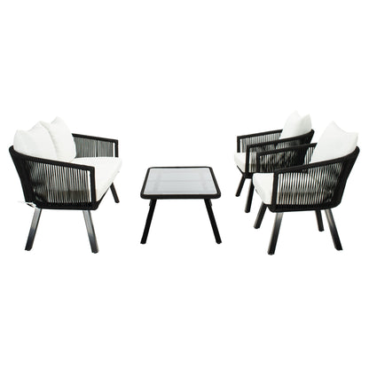 Set da patio in corda SAFAVIEH Outdoor Sneh-Lata da 4 pezzi - 54L x 27P x 26A