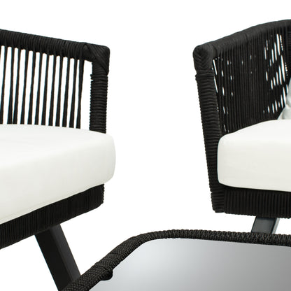 Set da patio in corda SAFAVIEH Outdoor Sneh-Lata da 4 pezzi - 54L x 27P x 26A