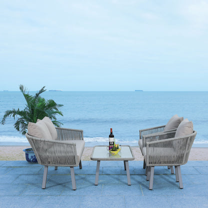 Set da patio in corda SAFAVIEH Outdoor Sneh-Lata da 4 pezzi - 54L x 27P x 26A