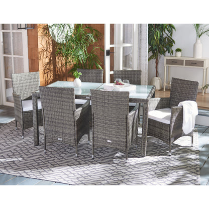Set da pranzo in vimini SAFAVIEH Outdoor Snezhana da 7 pezzi - 59Lx35Px29A