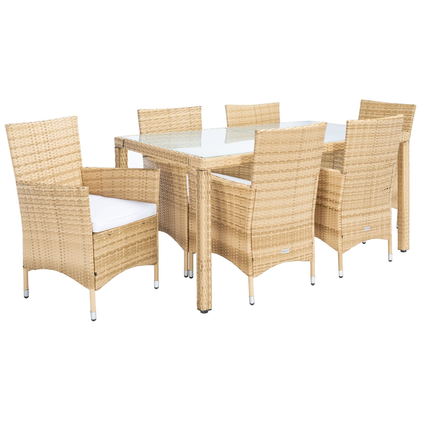 Set da pranzo in vimini SAFAVIEH Outdoor Snezhana da 7 pezzi - 59Lx35Px29A