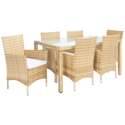 Set da pranzo in vimini SAFAVIEH Outdoor Snezhana da 7 pezzi - 59Lx35Px29A