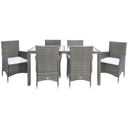 Set da pranzo in vimini SAFAVIEH Outdoor Snezhana da 7 pezzi - 59Lx35Px29A