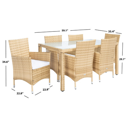 Set da pranzo in vimini SAFAVIEH Outdoor Snezhana da 7 pezzi - 59Lx35Px29A