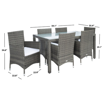 Set da pranzo in vimini SAFAVIEH Outdoor Snezhana da 7 pezzi - 59Lx35Px29A