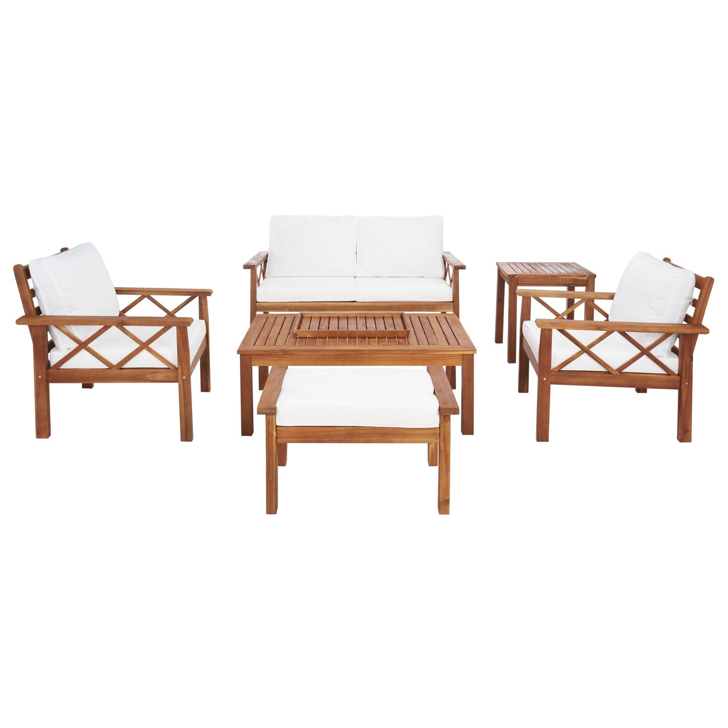 Set da esterno SAFAVIEH Outdoor Unnur da 6 pezzi - 344L x 30P x 28A