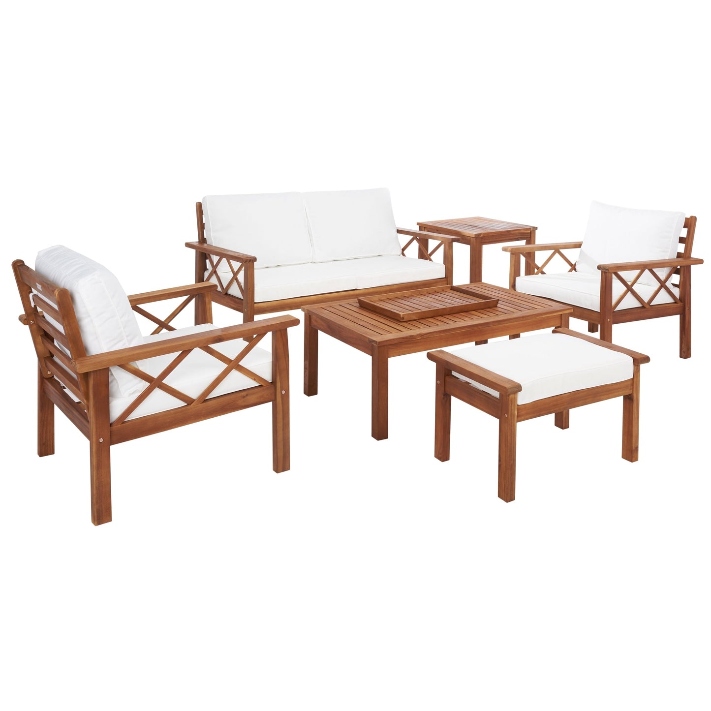 Set da esterno SAFAVIEH Outdoor Unnur da 6 pezzi - 344L x 30P x 28A