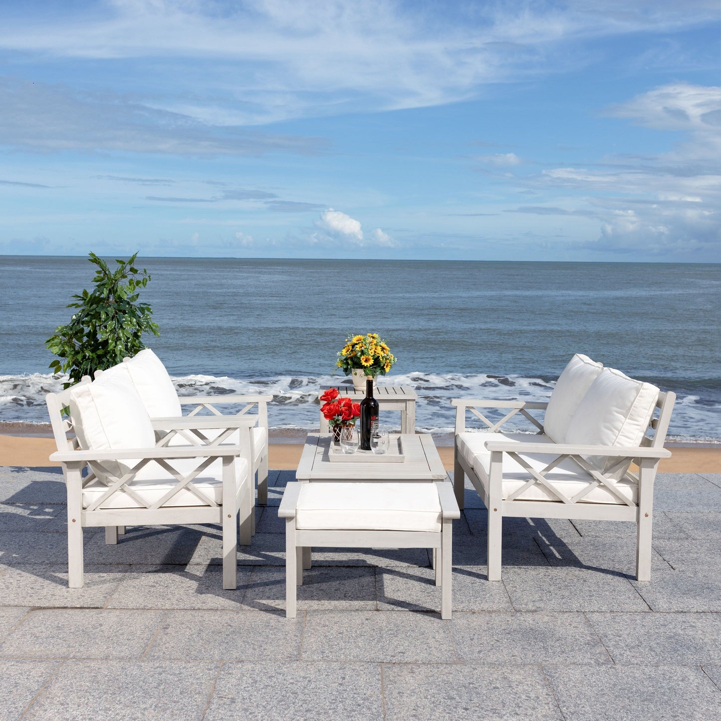 Set da esterno SAFAVIEH Outdoor Unnur da 6 pezzi - 344L x 30P x 28A