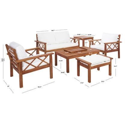 Set da esterno SAFAVIEH Outdoor Unnur da 6 pezzi - 344L x 30P x 28A