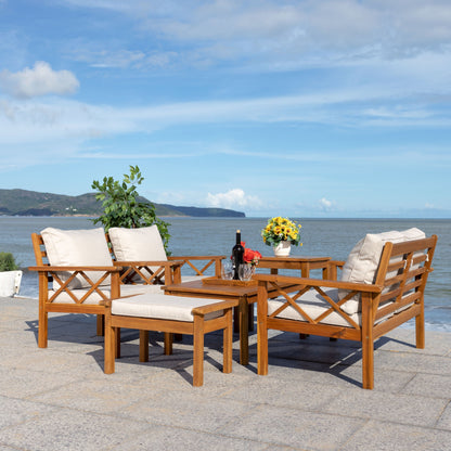 Set da esterno SAFAVIEH Outdoor Unnur da 6 pezzi - 344L x 30P x 28A
