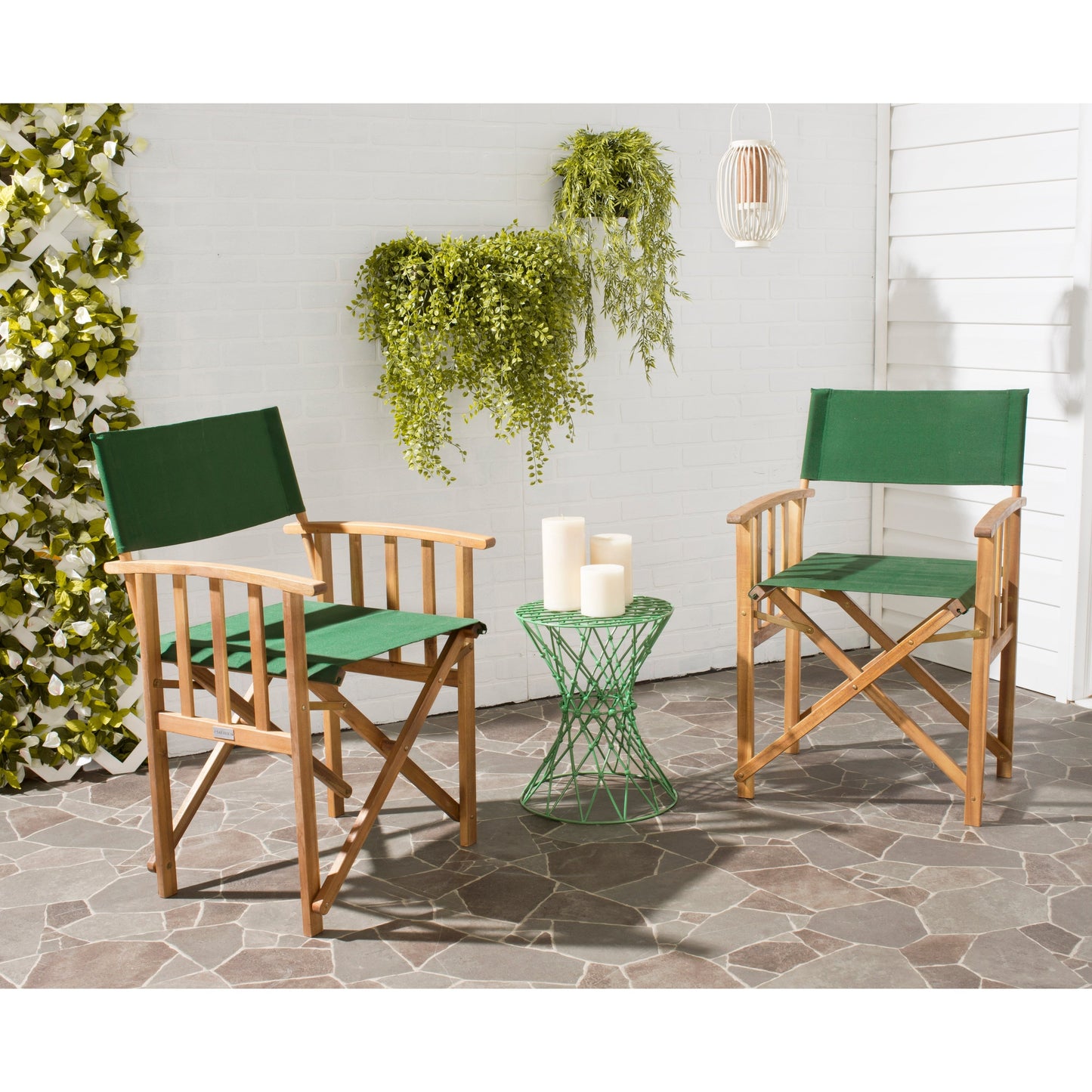 Sedia da regista SAFAVIEH Outdoor Vaira in legno di acacia (set di 2) - 22L x 34P x 21A