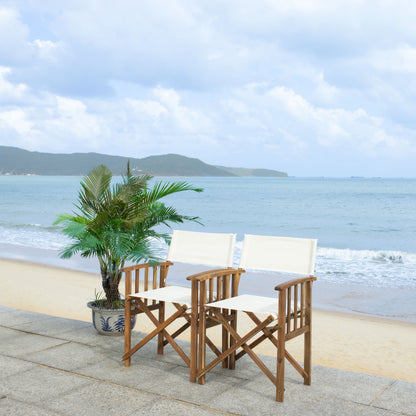 Sedia da regista SAFAVIEH Outdoor Vaira in legno di acacia (set di 2) - 22L x 34P x 21A