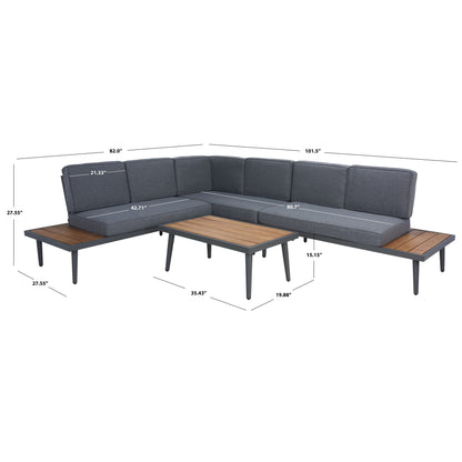 Set da soggiorno angolare Wendela per esterni SAFAVIEH - 47L x 28P x 38A