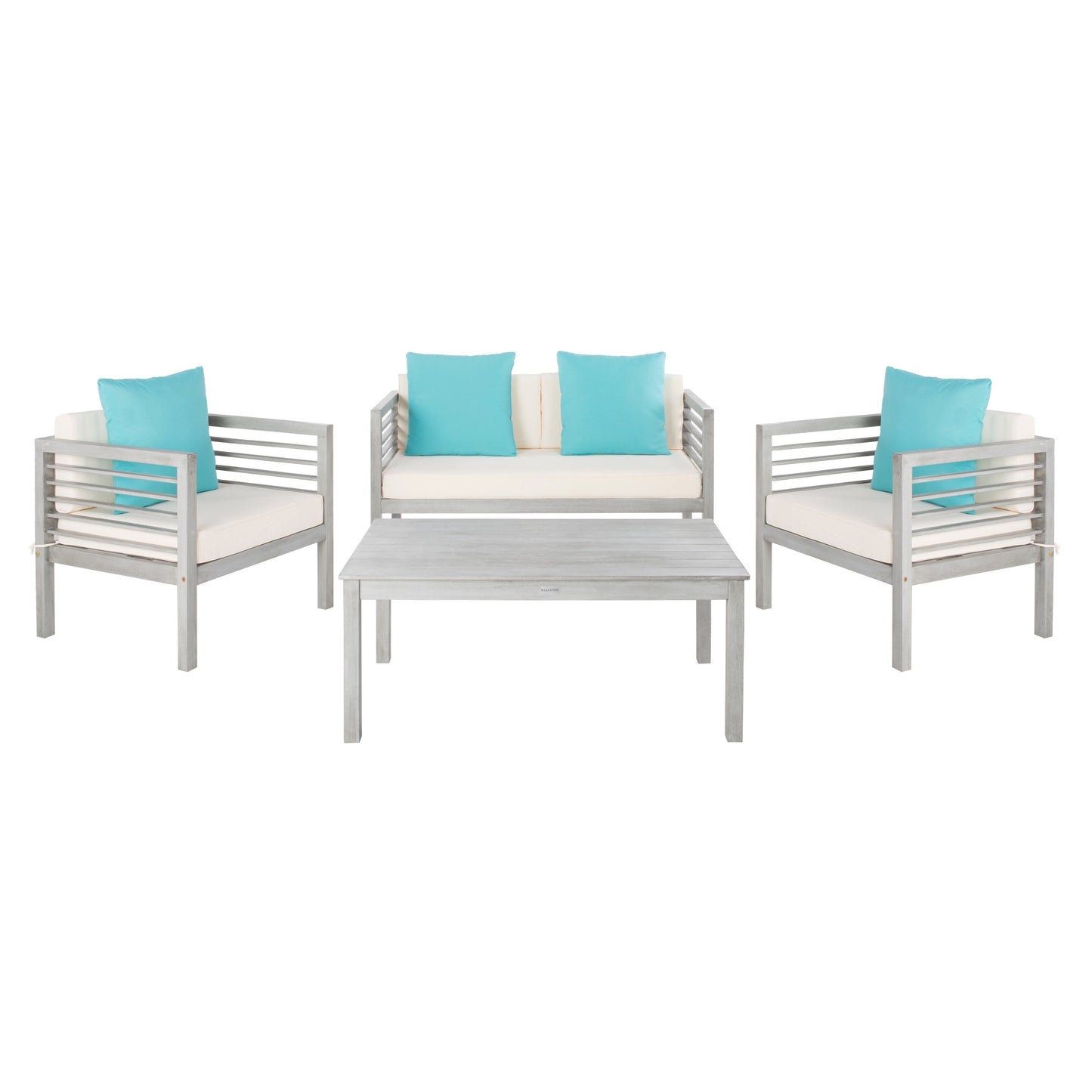 Set da esterno SAFAVIEH Yoselin da 4 pezzi con cuscino decorativo - 51L x 26P x 26A