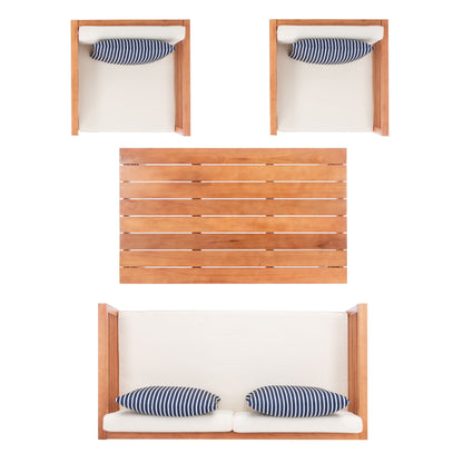 Set da esterno SAFAVIEH Yoselin da 4 pezzi con cuscino decorativo - 51L x 26P x 26A